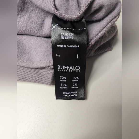 Buffalo David Bitton Womens Large Purple Leopard Print Hoodie - No Pockets - Picture 7 of 13